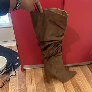 Tall ruched calf boot